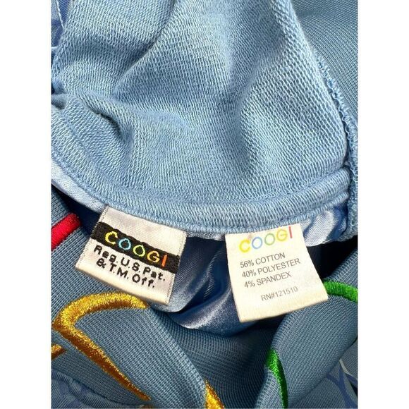 COOGI Women’s Medium Zip Up Jacket Blue Embroidered All Over Print Hoodie - Picture 10 of 10